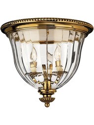 Cambridge Flush Ceiling Light With Ribbed Glass Shade